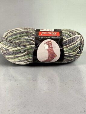 Premier Yarns Serenity Sock Yarn Obsidian Merino Wool Bamboo Nylon 230 Yards